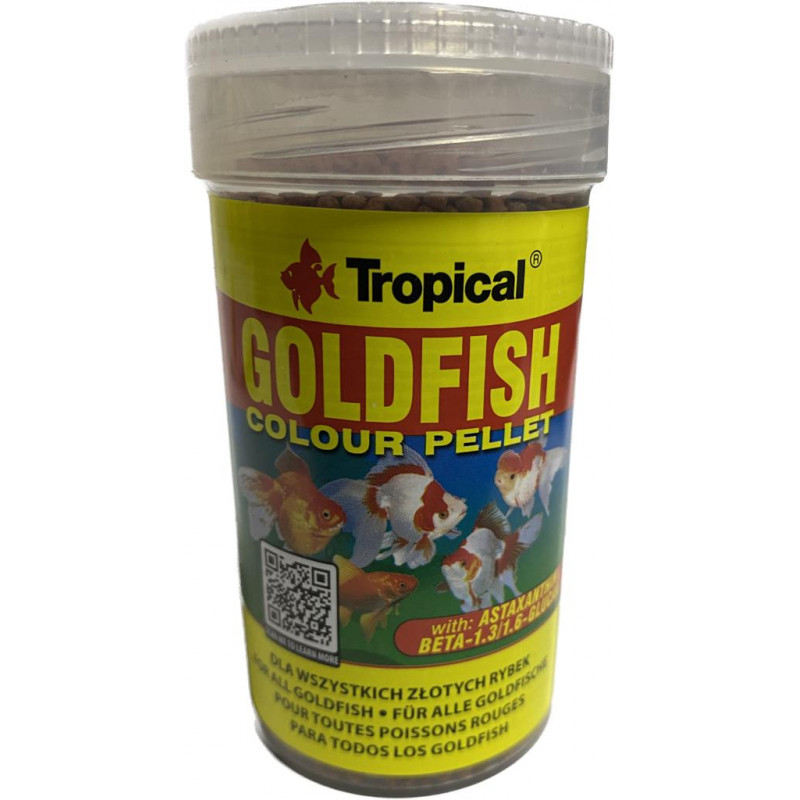 TROPICAL- GOLDFISH COLOUR PELLET SIZE S 100ML/45GR